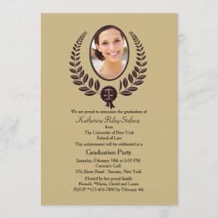 Invitación a graduación de fotos de Laurel Leaf