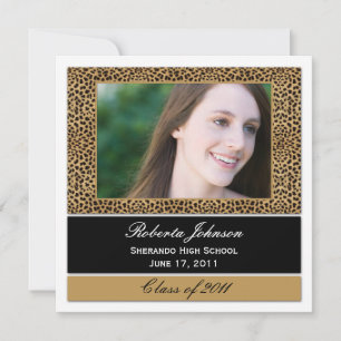 Invitación a graduación de fotos de leopardo