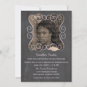 Invitación a graduación de fotos de Lilac Swirls C