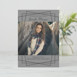 Invitación a graduación de fotos de marco negro mo