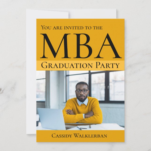 Invitación a graduación de fotos de MBA (Anverso)