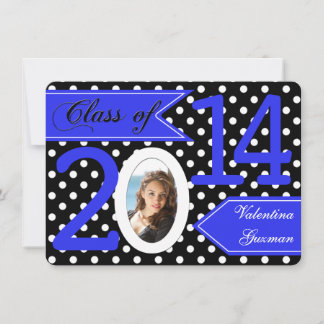 Invitación a graduación de fotos de puntos de polk