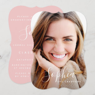 Invitación a graduación de fotos de texto de scrip