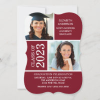 Invitación a graduación de fotos en blanco y marró