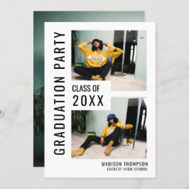 Invitación a graduación de fotos en blanco y negro