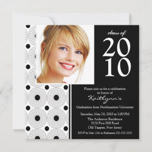 Invitación a graduación de fotos en blanco y negro