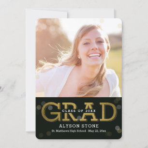 Invitación a graduación de fotos en color editable