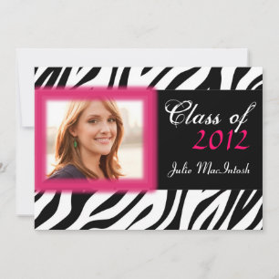 Invitación a graduación de fotos en color rosa cal