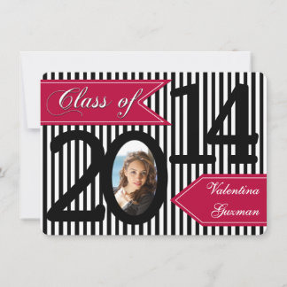 Invitación a graduación de fotos en franja roja bl