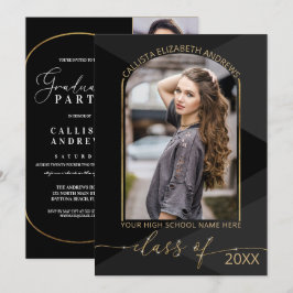 Invitación a graduación de fotos geométricas de co