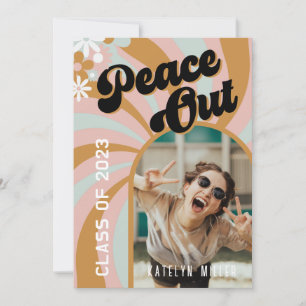Invitación a graduación de fotos hippy de Retro Pe