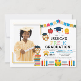 Invitación a graduación de fotos pre-K