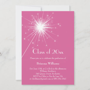 Invitación a graduación de Fuchsia Sparkler