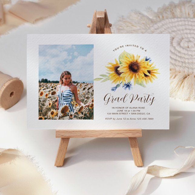 Invitación a graduación de girasol, invitación a g (Subido por el creador)