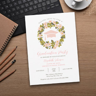Invitación a graduación de glóbulos y tapones flor
