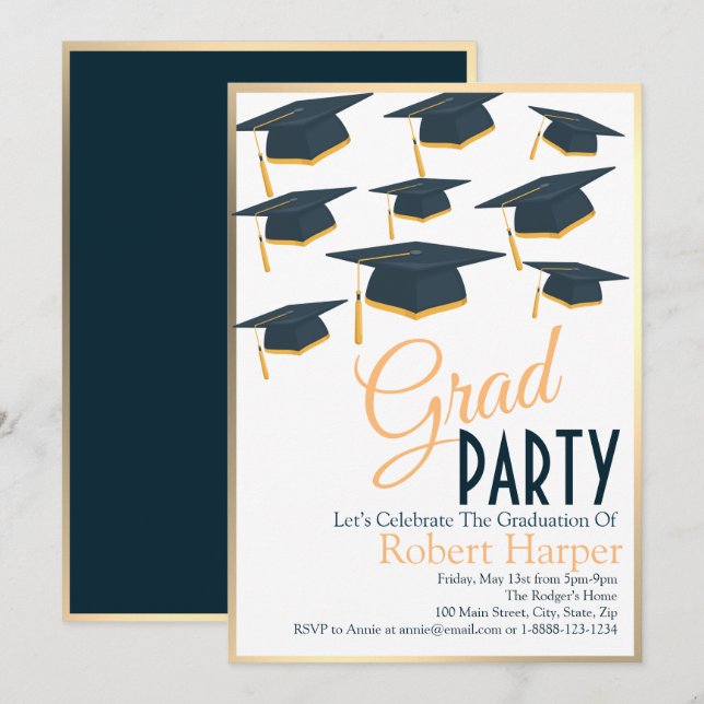Invitación a graduación de Gorras de la Marina y e (Anverso / Reverso)