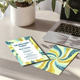 Invitación a graduación de Grad Groovy Retro