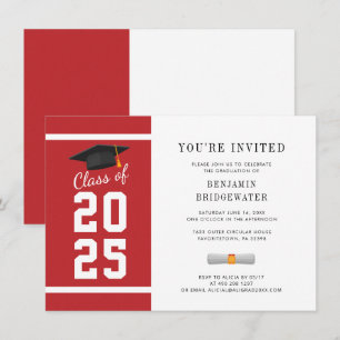 Invitación a graduación de Grad Red White 2025