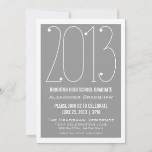 Invitación a graduación de Gray Trendy 2013