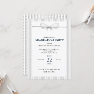 Invitación a graduación de Grey Coquette Bow