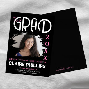 Invitación a graduación de Grunge