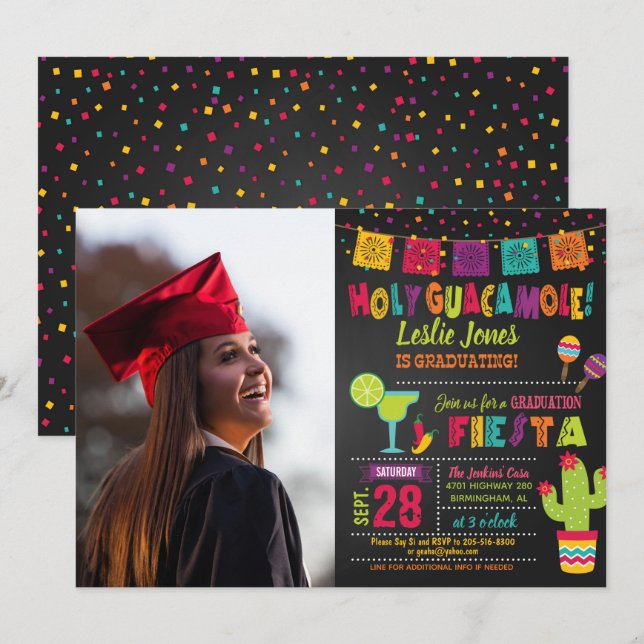 Invitación a graduación de Guacamole Santo - Foto (Anverso / Reverso)