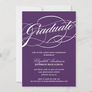Invitación a graduación de guión de caligrafía