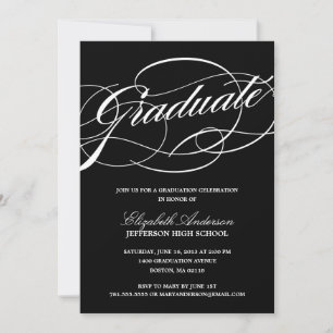 Invitación a graduación de guión de caligrafía