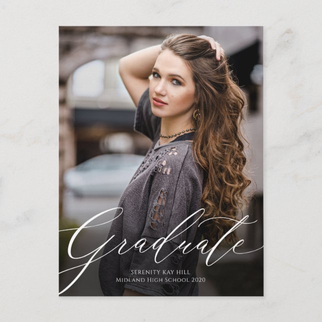 Invitación a graduación de guión de elegancia clás (Anverso)