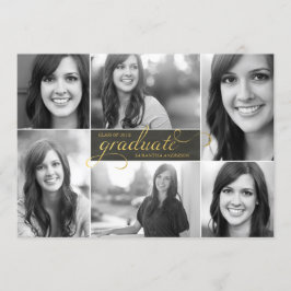 Invitación a graduación de guión gráfico Gold Mode