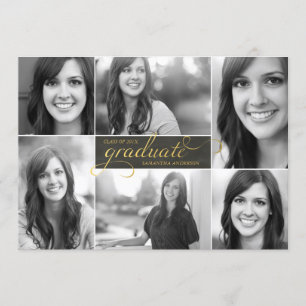 Invitación a graduación de guión gráfico Gold Mode
