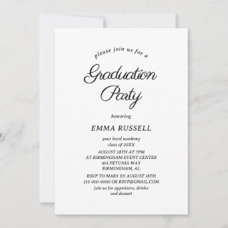 Invitación a graduación de guiones Minimalistas ne