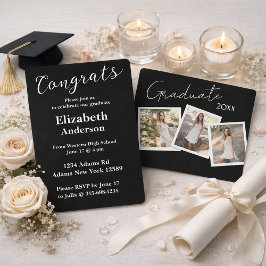 Invitación a graduación de guiones modernos de tre