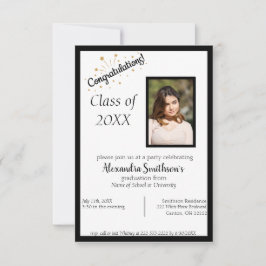 Invitación a graduación de imágenes en negro