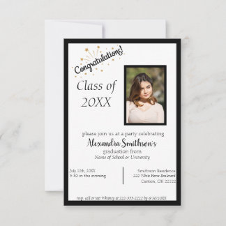 Invitación a graduación de imágenes en negro