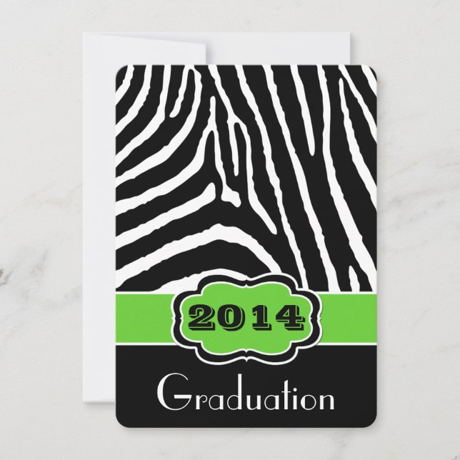 Invitación a graduación de imprenta en cebra blanc (Anverso)