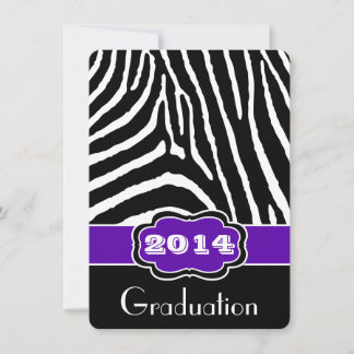 Invitación a graduación de impresión de cebra mora