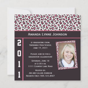 Invitación a graduación de impresión de leopardo r