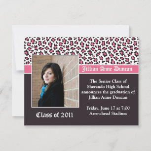 Invitación a graduación de impresión de leopardo r