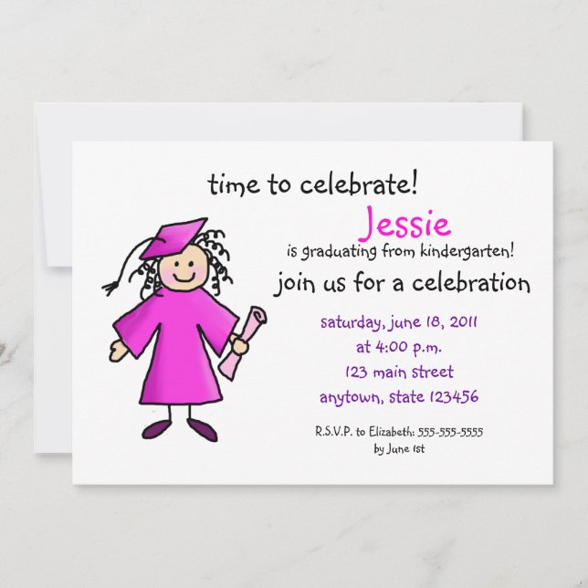 Invitación a graduación de jardín de infancia: Chi (Anverso)