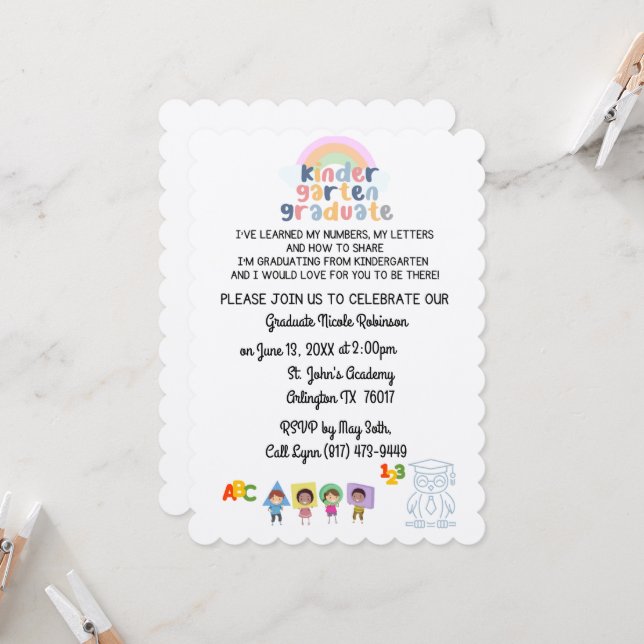 Invitación a graduación de jardines de infancia (Anverso/Reverso In Situ)