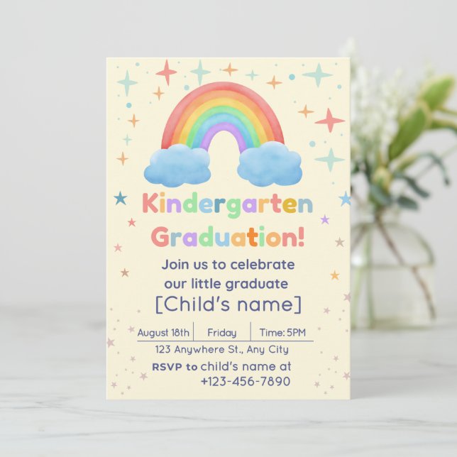 Invitación a graduación de jardines de infancia -  (Anverso de pie)