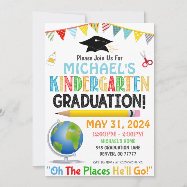 Invitación a graduación de jardines de infancia (Anverso)