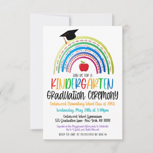 Invitación a graduación de jardines de infancia (Anverso)
