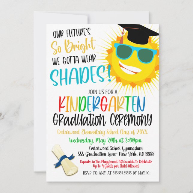 Invitación a graduación de jardines de infancia (Anverso)