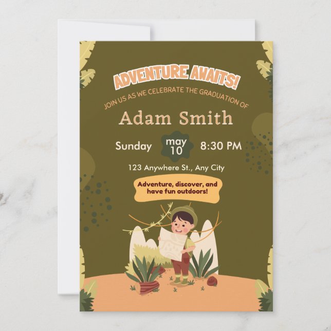 Invitación a graduación de jardines de infancia de (Anverso)