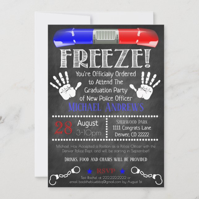 Invitación a graduación de la Academia de Policía (Anverso)