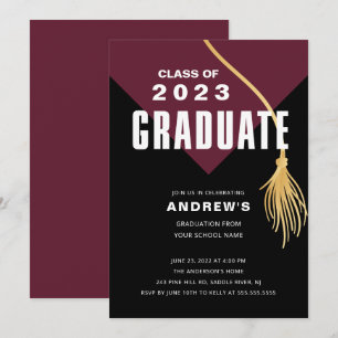 Invitación a graduación de la capa marrón negrita