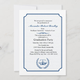 Invitación a graduación de la carrera de abogados