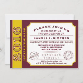 Invitación a graduación de la categoría Red & Gold